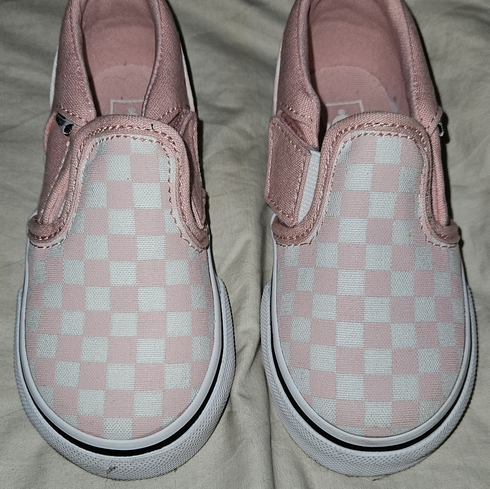 Vans toddler size 7 pink checkerboard shoes